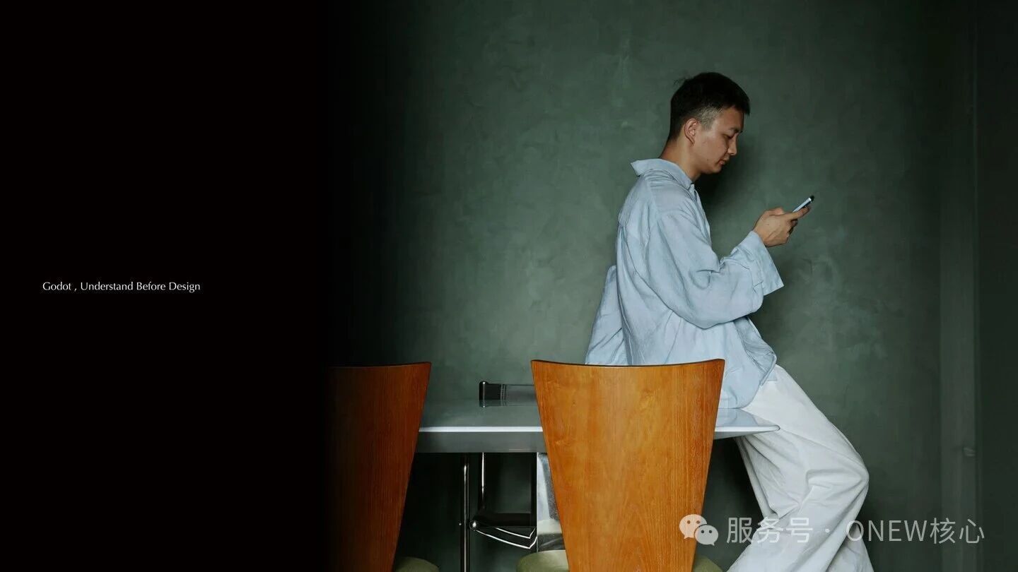 关于页面将设计理念与设计者的形象结合呈现。
