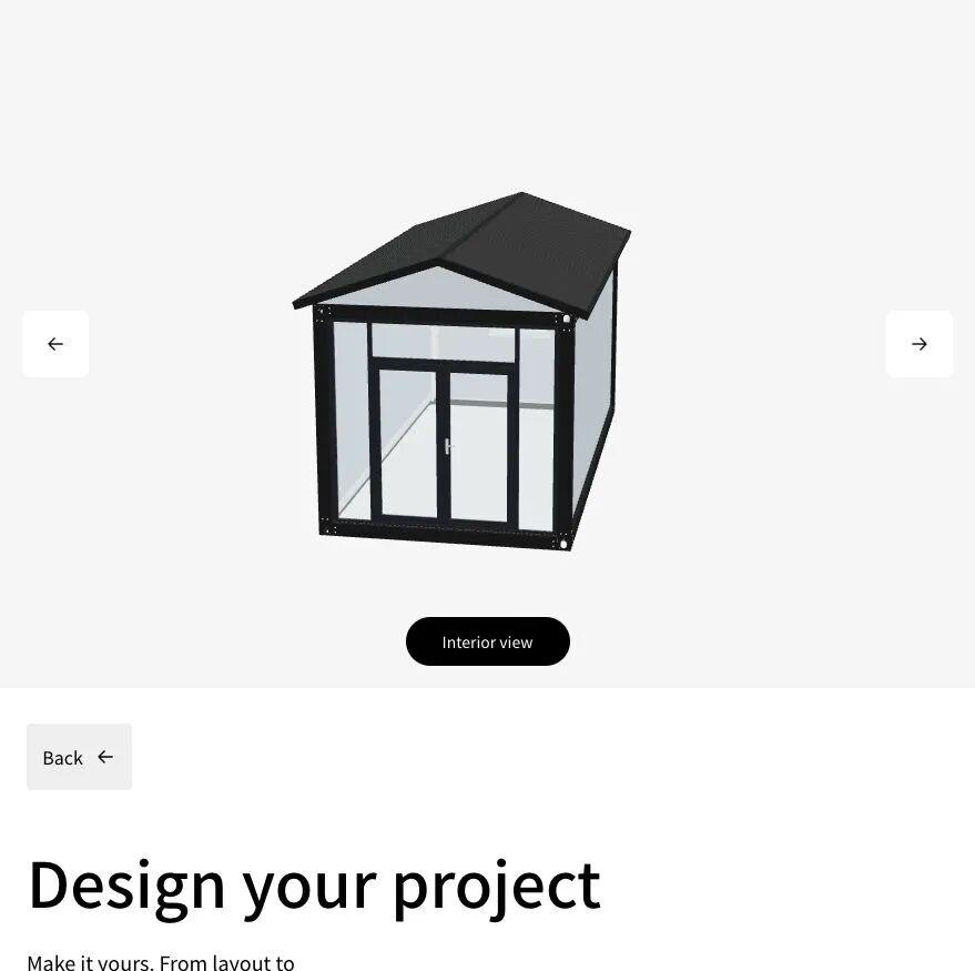 官网中的房屋立体预览，提供外观与内部视角入口。